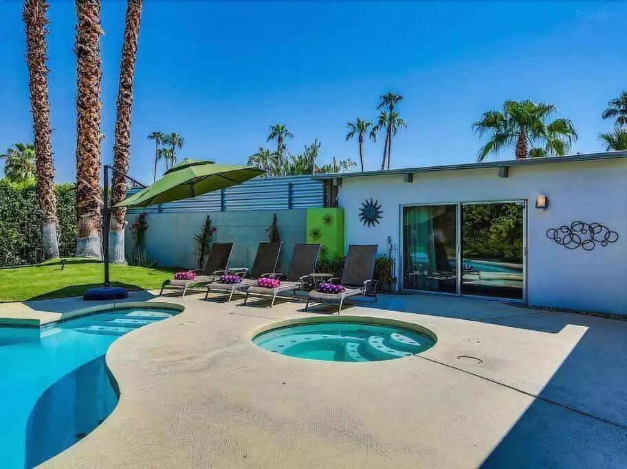 Serene 4 Bed 3 Bath Heated Pool Natural Backyard Heart Of Palm Springs Dış mekan fotoğraf